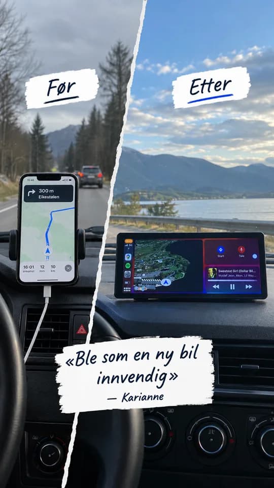 CarPlay Norge: før og etter, ble som en ny bil innvendig